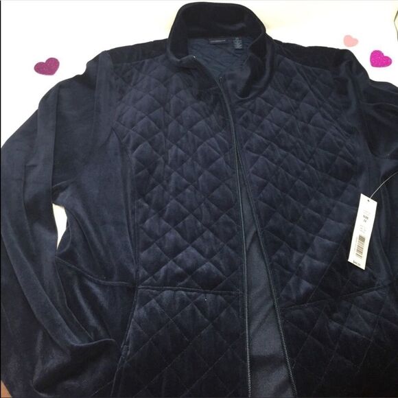 LIGHTWEIGHT Velour Quilted Jacket  NEW - Picture 5 of 5